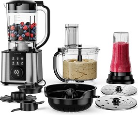 Klarstein Verosteel kuchynský robot s mixérom | miesenie, šľahanie a odšťavovanie | 1200 W | 2 l /1,75 l