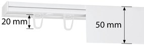 Dekodum PVC stropná lišta s krytom jednoduchá biela Dĺžka koľajnice (cm): 250, Typ prichytenia: Žabky