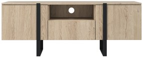TV stolík Verica s otvorenou policou 150 cm - dub piškótový / čierne nožičky