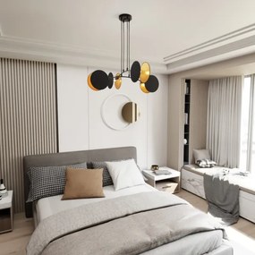 Luster na lanku MOTIF 4xE14/10W/230V čierna