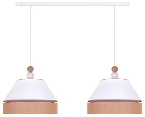 Duolla - Luster na lanku AVIGNON 2xE27/15W/230V biela/hnedá