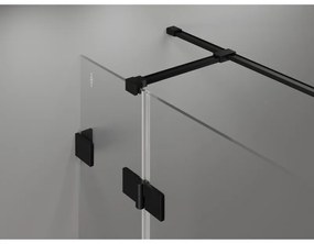 Mexen Lunar T pravý výklopný sprchový kút 140 x 100 cm, číre sklo, čierna matná, 834T-140-100-70-00-P