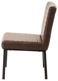 furniture-nabytek.cz - Čalúnená stolička Wingston z umelej kože, hnedá – 69×61×94 cm