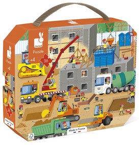 Puzzle v kufríku - Na stavbe - 36 ks