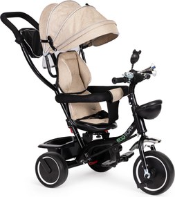Trojkolka s otočnou strieškou sedadla béžová ECOTOYS