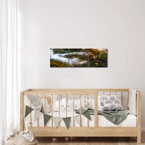 Obraz potôčiku (s hodinami) (90x30 cm)