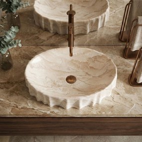 Rea Aurelia Reno, umývadlo na dosku 600×400×140 mm, béžová matná – imitácia kameňa, REA-U3505