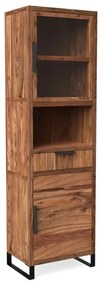 furniture-nabytek.cz - Masívna nástenná skriňa Sydney II z akácie, lakovaná, hnedá