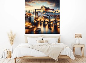 Praha maľba textilní prelepiteľná nálepka na stenu šírka 45 cm