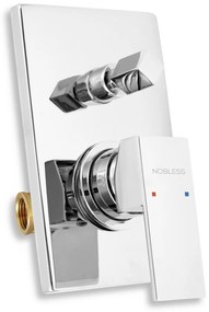 Novaservis Nobless EDGE, podomietková vaňová batéria s prepínačom, chrómová, 36050R,0
