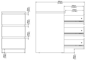 Komoda v dekore duba v prírodnej farbe 40x70x50 cm Naia – Tvilum