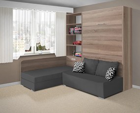 Nabytekmorava Sklápacia posteľ s pohovkou VS 21075 - 200x120 cm farba pohovky: Hnedá, Typ farebného prevedenia: Agát / dvere agát