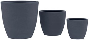 Sada 3 ks kvetináčov 1 round - antracitová