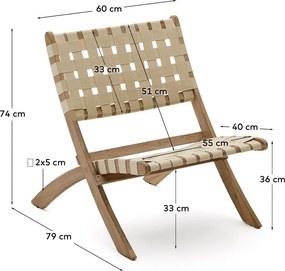 Drevené záhradné kreslo v prírodnej farbe Chabeli – Kave Home