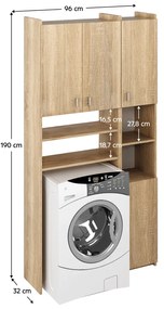Skrinka nad práčku MIRALI, dub sonoma