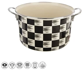 Hrniec smalt ŠACHOVNICA Lem 6,5 l