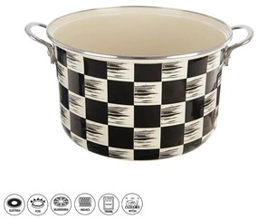 Hrniec smalt ŠACHOVNICA Lem 6,5 l