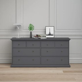 Sivá nízka komoda 183x87 cm Paris – Tvilum