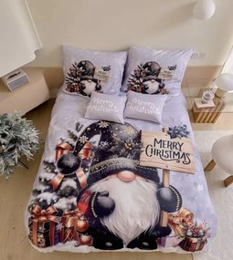 3 dielne 3D obliečky Polycotton Vianočné Gnome čierny 200x140cm+90x70cm TiaHome