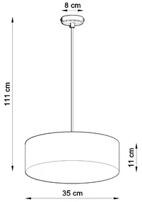 Závesné svietidlo Arena, 1x čierne plastové tienidlo, (biely plast), (fi 35 cm)