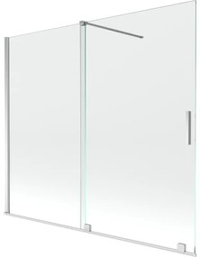 Mexen Velar, 2-krídlová posuvná vaňová zástena 180 x 150 cm, 8mm číre sklo, chrómový profil, 896-180-000-01-01