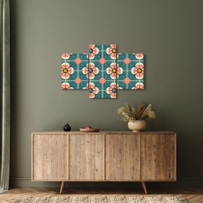 Obraz - Retro vzor s kvetmi (90x60 cm)