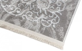 Moderný bielo-sivý dizajnový interiérový koberec so vzorom Šírka: 80 cm | Dĺžka: 150 cm