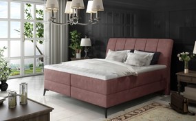 Manželská posteľ Boxspring 180 cm Alberto (tmavoružová) (s matracmi)