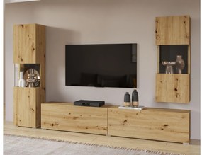 Obývacia stena Avernic Typ 10 (čierna + dub artisan). Vlastná spoľahlivá doprava až k Vám domov. 1042057