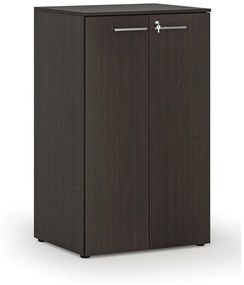 Kancelárska skriňa s dverami PRIMO WOOD, 3 police, 1335 x 800 x 640 mm, wenge