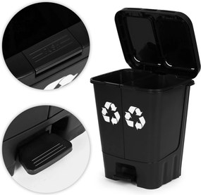 MULTISTORE Odpadkový kôš 40 l dvojitý - čierny