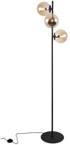 Stojacia lampa Paris, 3x medové sklenené tienidlo, B