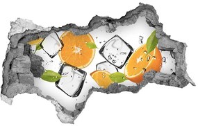 Nálepka 3D diera na stenu Pomaranče s ľadom nd-b-50150012