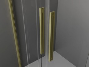 Mexen Velar Duo, sprchový kút s posuvnými dverami 100(dvere) x 90(dvere) cm, 8mm číre sklo, zlatý matný profil, 871-100-090-02-55