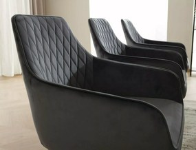 Jedálenská stolička MARLO VELVET čierna