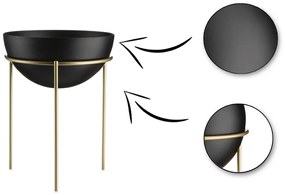 Kvetináč na stojane LOFT II 20 cm čierny/zlatý