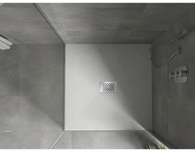 Mexen Hugo, štvorcová sprchová vanička SMC 100 x 100 cm, biela, oceľová krytka, 42101010-X