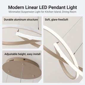 Brilagi - LED stmievateľný luster na lane INFINITY LED/55W/230V 50x50 cm béžový + diaľkové ovládanie