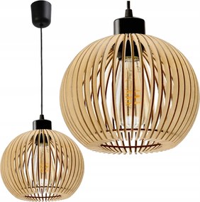 Drevená stropná závesná lampa 1xE27 KULA Luca Vysokokvalitná
