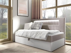 Kontinentálna jednolôžková posteľ Junior Ribezo 2, Rozmer postele: 90x200, Dostupné poťahy: ekokoža Soft 017 (biela) + Fresh 01