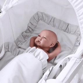 Sada do postieľok s volánom svetlo šedá 50x65cm