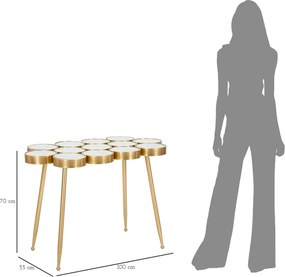 Konferenčný stolík Buttle 100 cm biely/zlatý