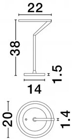 LED stmievateľná stolná lampa Tilia