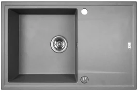 Laveo Megalo, 1-komorový granitový drez 780x500x185 mm, šedá, LAV-SBE_511T