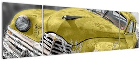 Obraz žltého autá na lúke
