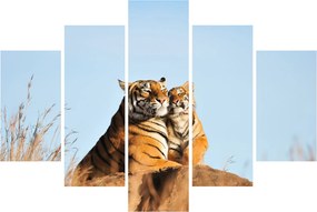 Obraz - Tigrice a jej mláďa (150x105 cm)
