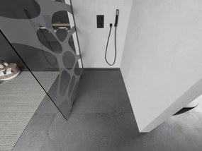 Mexen Kioto L, sprchová zástena Walk-In 90 x 200 cm, 8mm číre sklo biely vzor, grafitový profil, 800-090-103-66-97