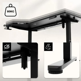 Elektrický výškovo nastaviteľný stôl Hero 9.1 čierny