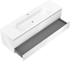 Mexen Orio, kúpeľňová skrinka 160 cm s umývadlom Vela, 2 zásuvky, biela lesklá, 91A10-16047-2-BFF00-W23M00