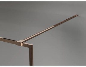 Mexen Kioto-F, sprchová zástena s rámom 85 x 202 cm, 8 mm číre sklo, profil ružové zlato, 800-085-104-60-00